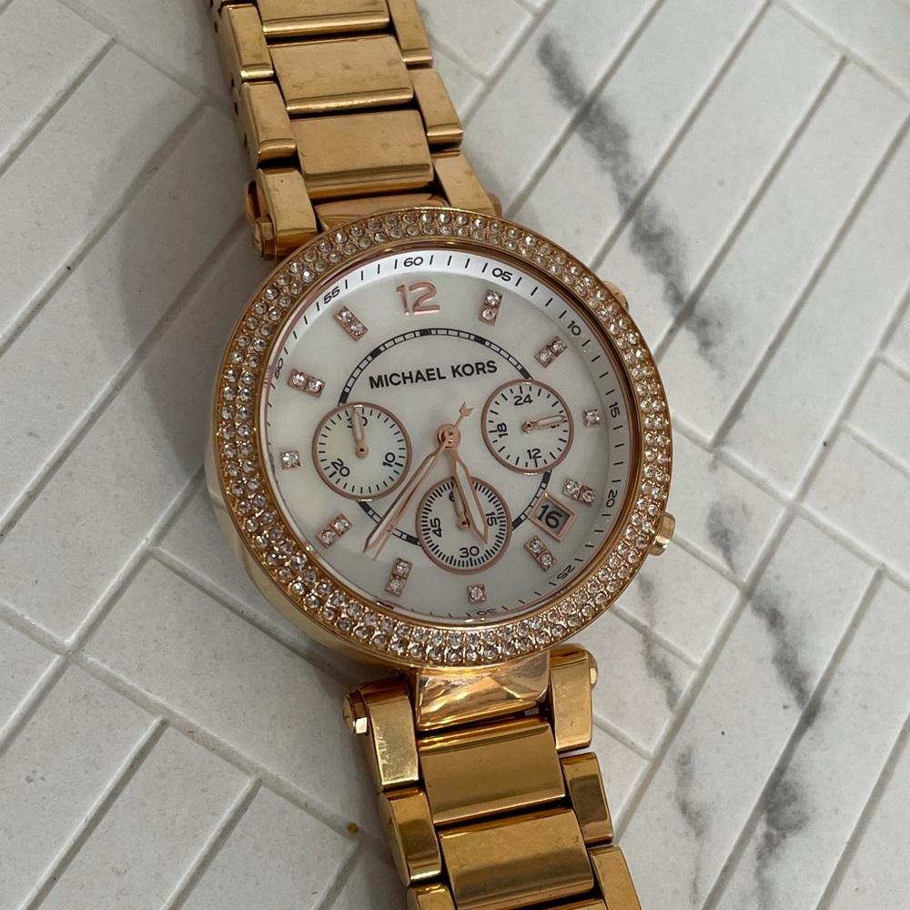 Michael Kors gold colored metal watch